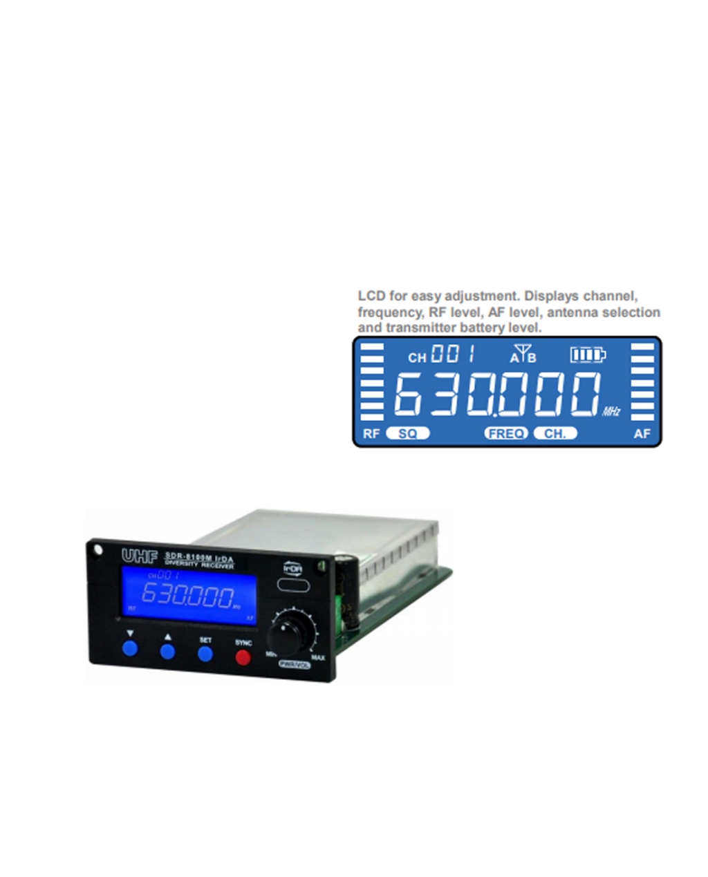 SDR-8100M IrDA, 100 Channel Cordless Receiver Module