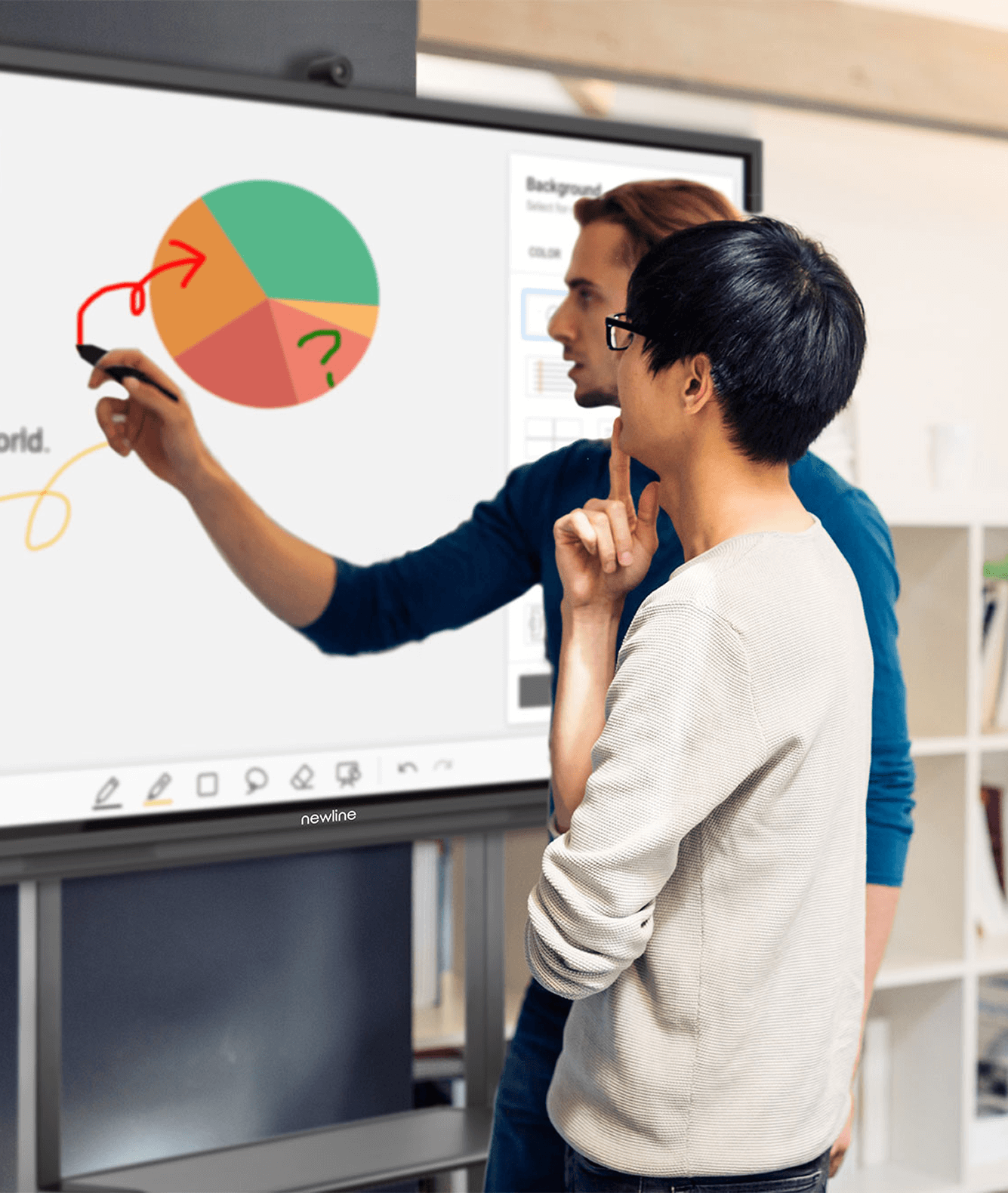 Newline Q Pro touch screen TV with optional 4K camera module